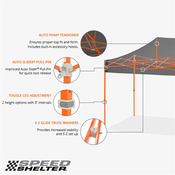 Speed Shelter®, 8' x 12' Steel Frame - Fusion Print - Speed Shelter®, 8' x 12' Steel Frame - Fusion Print - Image 3 of 5