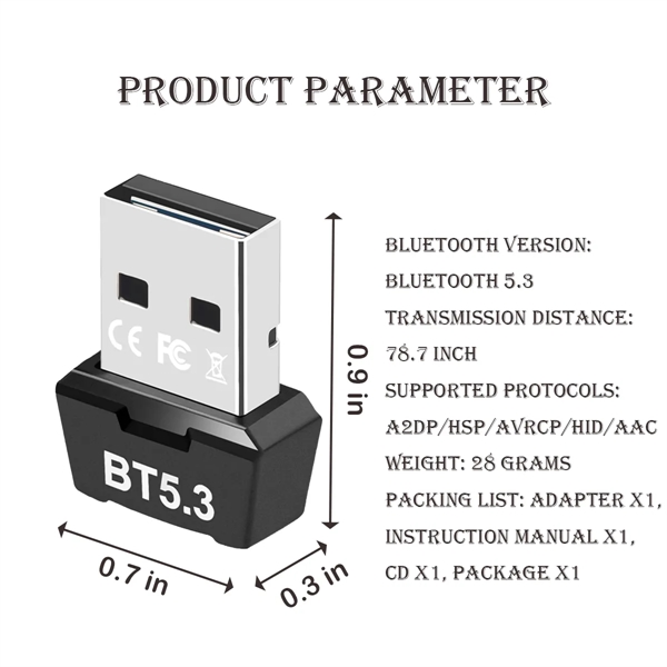 USB Bluetooth 5.3 Adapter for Desktop PC - USB Bluetooth 5.3 Adapter for Desktop PC - Image 1 of 4