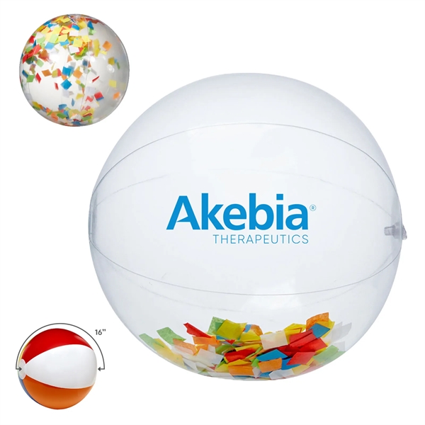 16" Confetti Beach Ball - 16" Confetti Beach Ball - Image 0 of 4