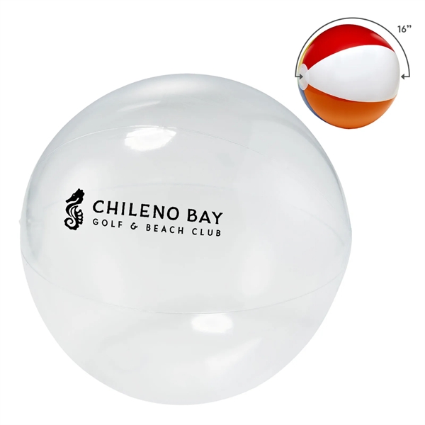 16" Translucent Clear Beach Ball - 16" Translucent Clear Beach Ball - Image 0 of 1