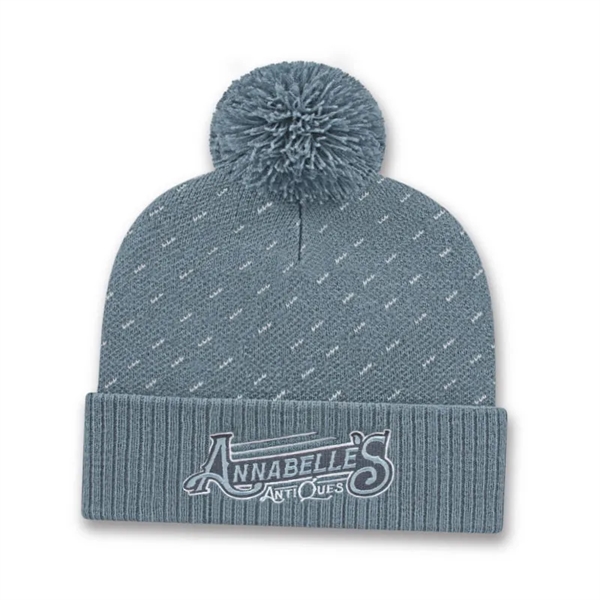 Diagonal Dash Knit Toque with Ribbed Cuff - Diagonal Dash Knit Toque with Ribbed Cuff - Image 0 of 7