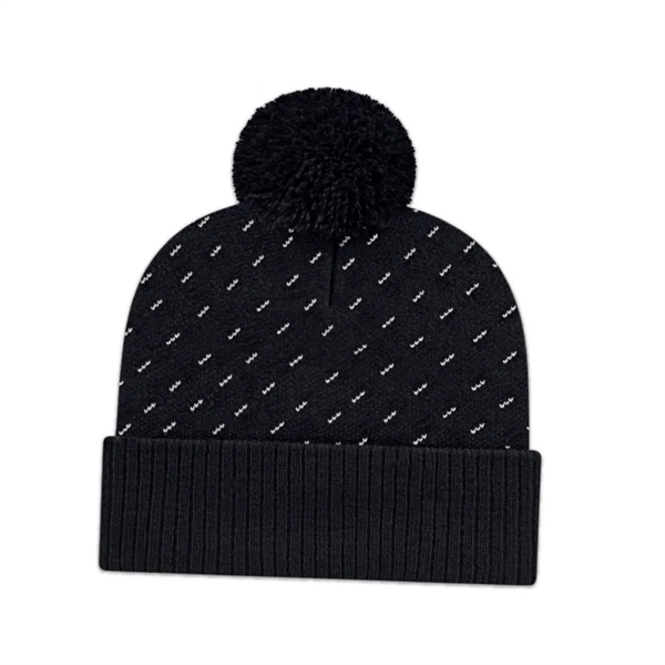 Diagonal Dash Knit Toque with Ribbed Cuff - Diagonal Dash Knit Toque with Ribbed Cuff - Image 1 of 7