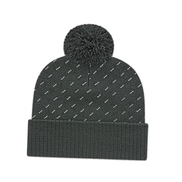 Diagonal Dash Knit Toque with Ribbed Cuff - Diagonal Dash Knit Toque with Ribbed Cuff - Image 2 of 7