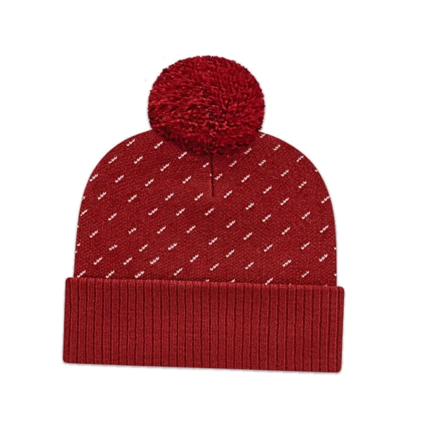 Diagonal Dash Knit Toque with Ribbed Cuff - Diagonal Dash Knit Toque with Ribbed Cuff - Image 3 of 7