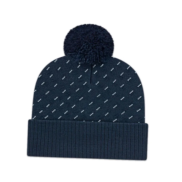 Diagonal Dash Knit Toque with Ribbed Cuff - Diagonal Dash Knit Toque with Ribbed Cuff - Image 4 of 7