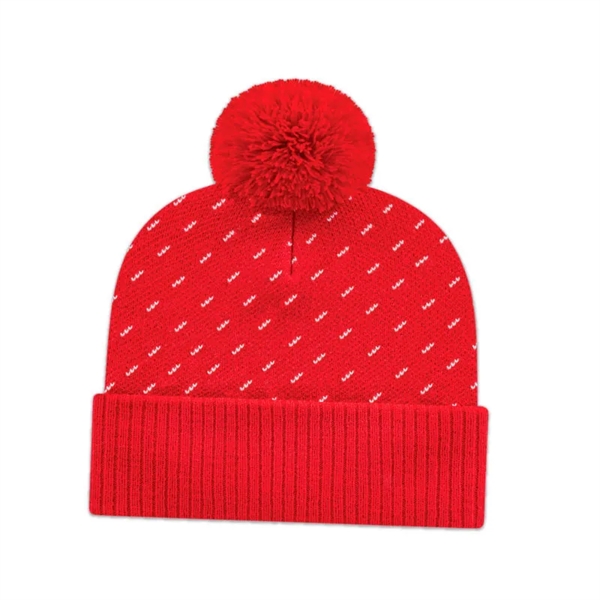 Diagonal Dash Knit Toque with Ribbed Cuff - Diagonal Dash Knit Toque with Ribbed Cuff - Image 6 of 7