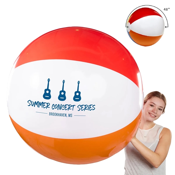 48" Giant 6 Color Beach Ball - 48" Giant 6 Color Beach Ball - Image 0 of 1