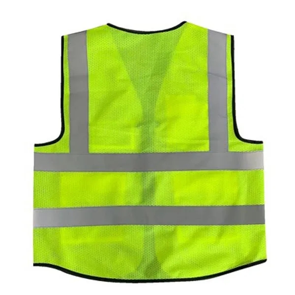 Breathable Mesh Fabric Safety Vest with Pockets and Zipper - Breathable Mesh Fabric Safety Vest with Pockets and Zipper - Image 4 of 4