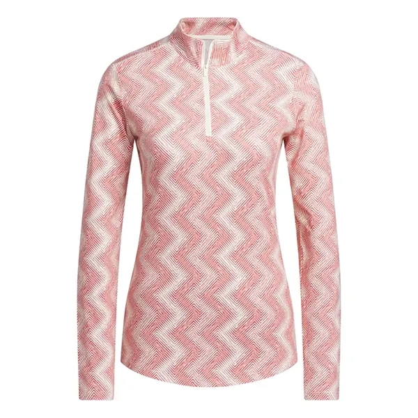 Adidas Ladies Ultimate365 Printed Quarter Zip Mock - Adidas Ladies Ultimate365 Printed Quarter Zip Mock - Image 0 of 6