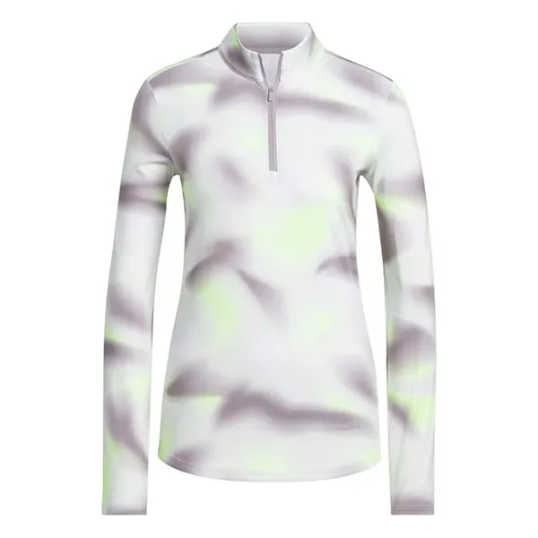 Adidas Ladies Ultimate365 Printed Quarter Zip Mock - Adidas Ladies Ultimate365 Printed Quarter Zip Mock - Image 4 of 6