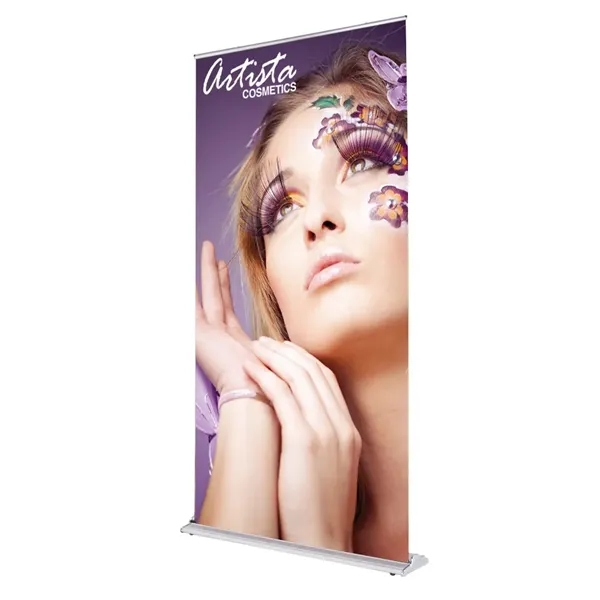 48" Silverstep Retractable Stand & 84" Fabric Banner - 48" Silverstep Retractable Stand & 84" Fabric Banner - Image 1 of 4