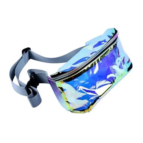 Transparent Laser PVC Fanny Pack Unisex Glitter Waist Bag - Transparent Laser PVC Fanny Pack Unisex Glitter Waist Bag - Image 1 of 4