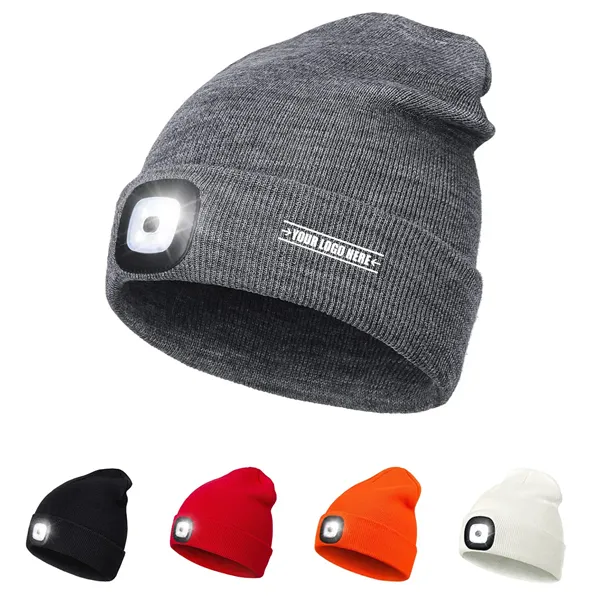 LED Headlamp Winter Cap Lighted Hat Flashlight Gifts - LED Headlamp Winter Cap Lighted Hat Flashlight Gifts - Image 0 of 3