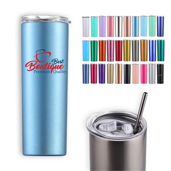 20 Oz. Tumbler with Lid and Straw Insulated Double Wall Cup - 20 Oz. Tumbler with Lid and Straw Insulated Double Wall Cup - Image 0 of 5