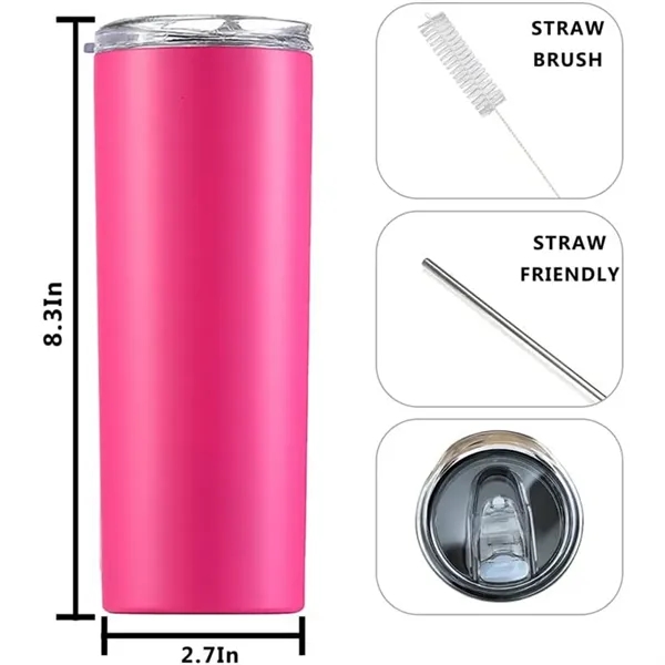 20 Oz. Tumbler with Lid and Straw Insulated Double Wall Cup - 20 Oz. Tumbler with Lid and Straw Insulated Double Wall Cup - Image 1 of 5