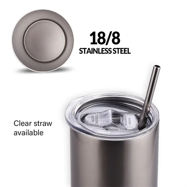 20 Oz. Tumbler with Lid and Straw Insulated Double Wall Cup - 20 Oz. Tumbler with Lid and Straw Insulated Double Wall Cup - Image 3 of 5