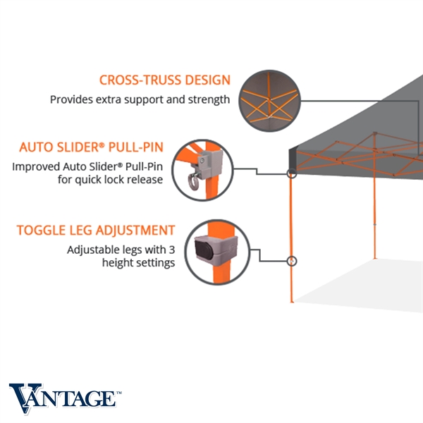 Vantage™ 10' x 10' Shelter- Fusion Print - Vantage™ 10' x 10' Shelter- Fusion Print - Image 8 of 9