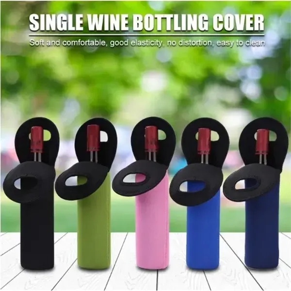 Neoprene Single Wine Bottle Holder Tote Bag - Neoprene Single Wine Bottle Holder Tote Bag - Image 1 of 2