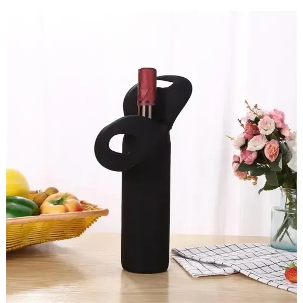 Neoprene Single Wine Bottle Holder Tote Bag - Neoprene Single Wine Bottle Holder Tote Bag - Image 2 of 2