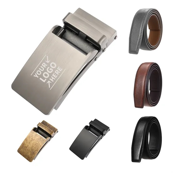 Men's Automatic Ratchet Belt with Genuine Leather Strap - Men's Automatic Ratchet Belt with Genuine Leather Strap - Image 0 of 1