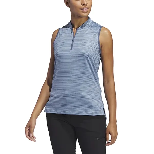 Adidas Ladies Ultimate365 Stripe Sleeveless Polo - Adidas Ladies Ultimate365 Stripe Sleeveless Polo - Image 1 of 5