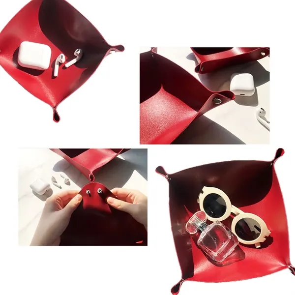 Corner Clasp Leatherette Accessory Bowl - Corner Clasp Leatherette Accessory Bowl - Image 7 of 7