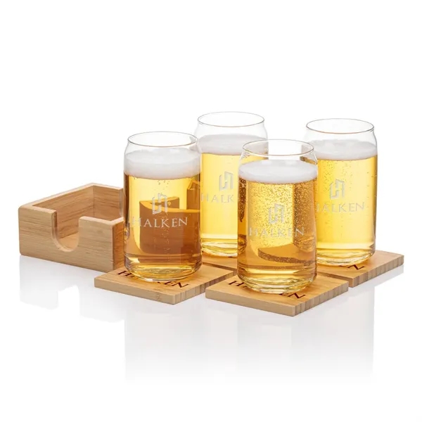 Bamboo Coaster Gift Set - Beer Can - Bamboo Coaster Gift Set - Beer Can - Image 0 of 1