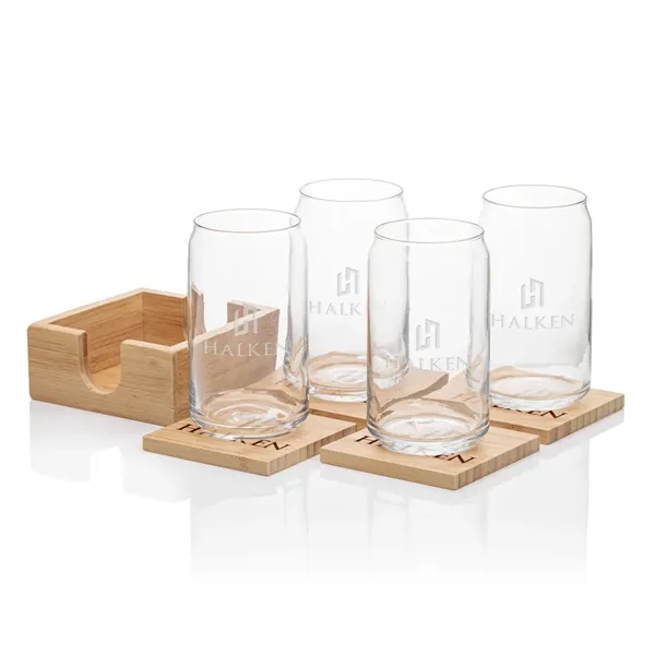 Bamboo Coaster Gift Set - Beer Can - Bamboo Coaster Gift Set - Beer Can - Image 1 of 1