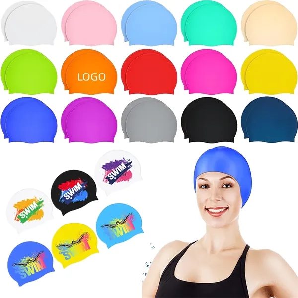 Colorful Silicone Swim Caps - Colorful Silicone Swim Caps - Image 0 of 3