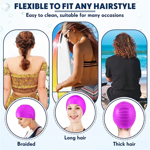 Colorful Silicone Swim Caps - Colorful Silicone Swim Caps - Image 1 of 3