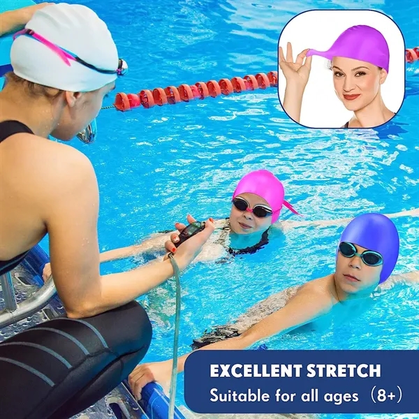 Colorful Silicone Swim Caps - Colorful Silicone Swim Caps - Image 2 of 3