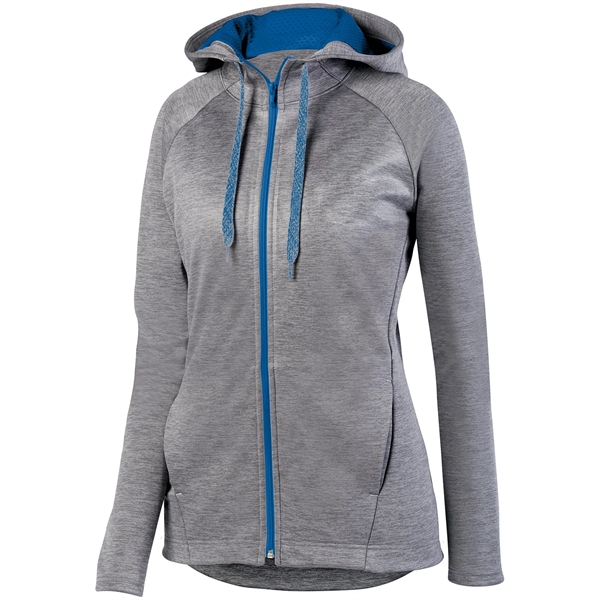 Ladies' Zoe Tonal Heather Full Zip Hoodie - Ladies' Zoe Tonal Heather Full Zip Hoodie - Image 3 of 11