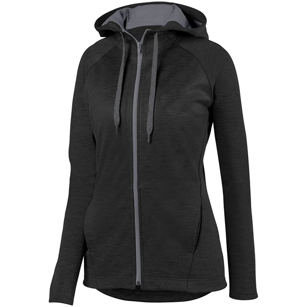 Ladies' Zoe Tonal Heather Full Zip Hoodie - Ladies' Zoe Tonal Heather Full Zip Hoodie - Image 4 of 11