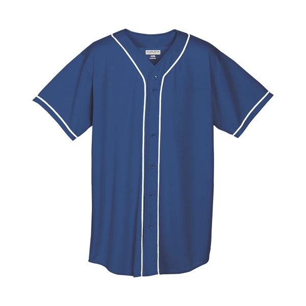 Wicking Mesh Braided Trim Baseball Jersey - Wicking Mesh Braided Trim Baseball Jersey - Image 3 of 6