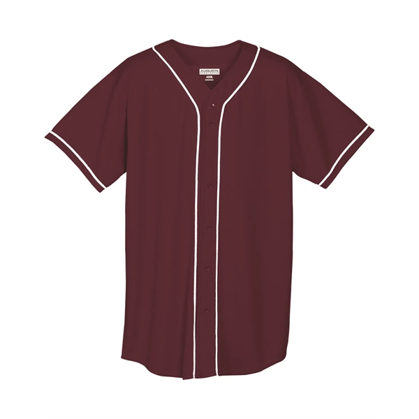 Wicking Mesh Braided Trim Baseball Jersey - Wicking Mesh Braided Trim Baseball Jersey - Image 4 of 6