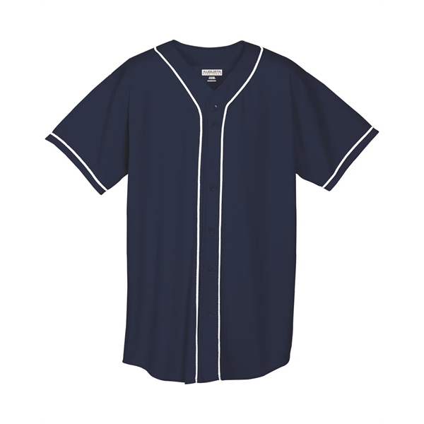 Wicking Mesh Braided Trim Baseball Jersey - Wicking Mesh Braided Trim Baseball Jersey - Image 5 of 6