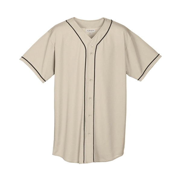 Wicking Mesh Braided Trim Baseball Jersey - Wicking Mesh Braided Trim Baseball Jersey - Image 6 of 6