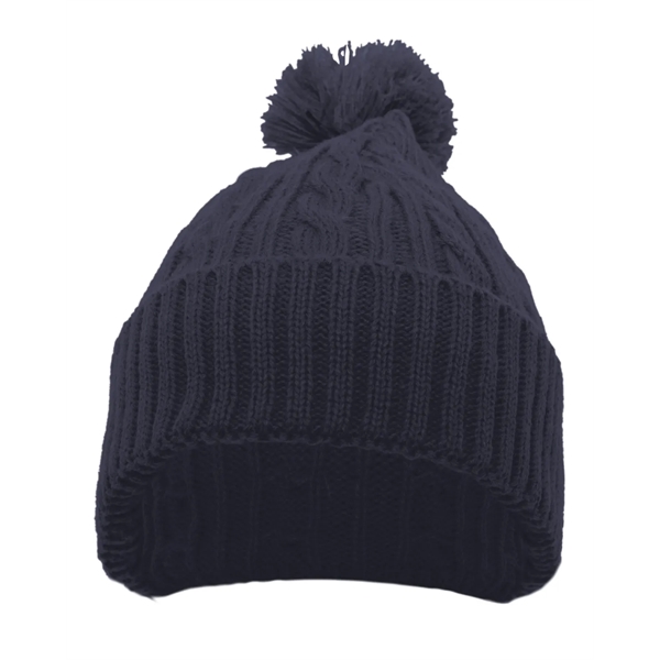 Pacific Headwear Cable Knit Pom-Pom Beanie - Pacific Headwear Cable Knit Pom-Pom Beanie - Image 1 of 19