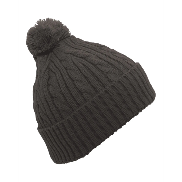 Pacific Headwear Cable Knit Pom-Pom Beanie - Pacific Headwear Cable Knit Pom-Pom Beanie - Image 17 of 19