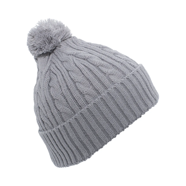 Pacific Headwear Cable Knit Pom-Pom Beanie - Pacific Headwear Cable Knit Pom-Pom Beanie - Image 19 of 19