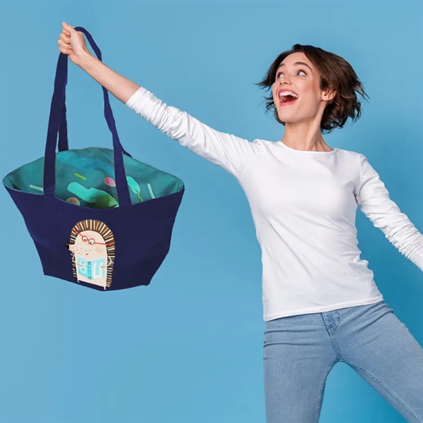 Reversible Colored Cotton Canvas Tote Bag - Reversible Colored Cotton Canvas Tote Bag - Image 5 of 21