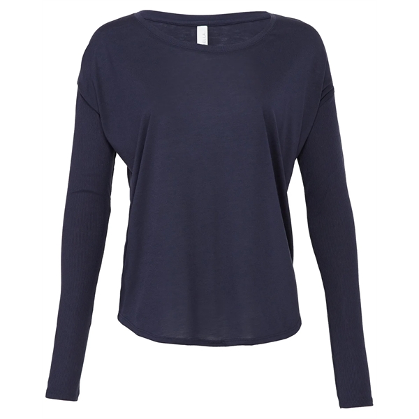 Bella + Canvas Ladies' Flowy Long-Sleeve T-Shirt with 2x1... - Bella + Canvas Ladies' Flowy Long-Sleeve T-Shirt with 2x1... - Image 5 of 7