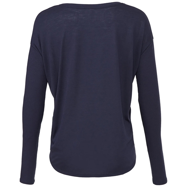 Bella + Canvas Ladies' Flowy Long-Sleeve T-Shirt with 2x1... - Bella + Canvas Ladies' Flowy Long-Sleeve T-Shirt with 2x1... - Image 6 of 7