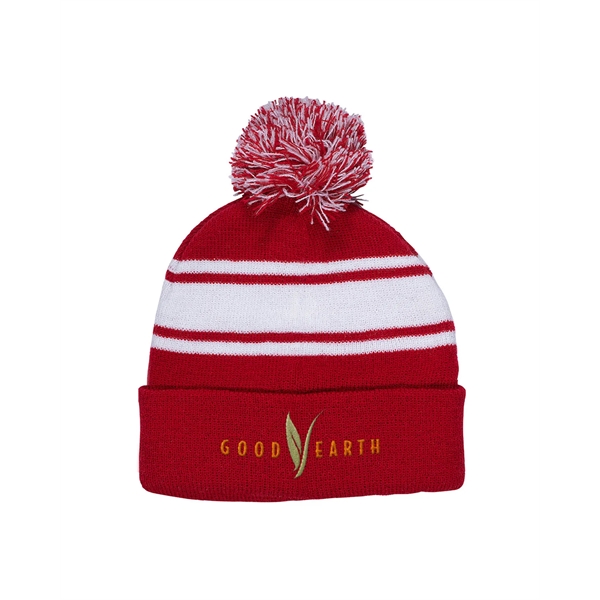 Prime Line Knit Beanie With Pom Pom - Prime Line Knit Beanie With Pom Pom - Image 6 of 9