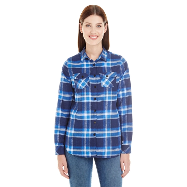 Burnside Ladies' Plaid Boyfriend Flannel Shirt - Burnside Ladies' Plaid Boyfriend Flannel Shirt - Image 37 of 51