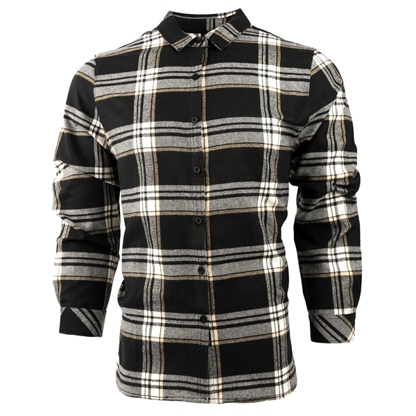 Burnside Ladies' Yarn-Dyed Long Sleeve Plaid Flannel Shirt - Burnside Ladies' Yarn-Dyed Long Sleeve Plaid Flannel Shirt - Image 8 of 13