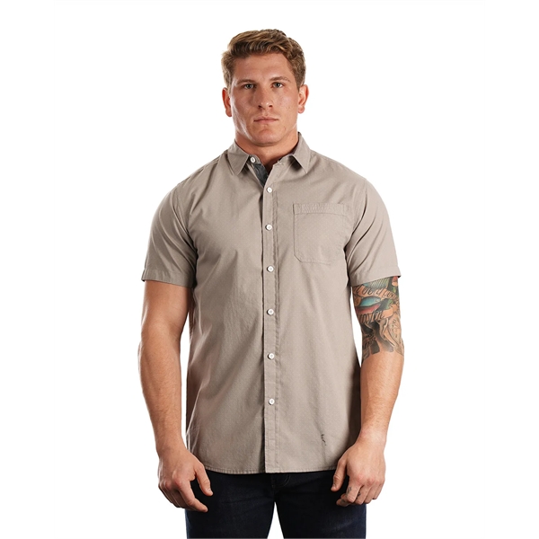 Burnside Men's Peached Poplin Short Sleeve Woven Shirt - Burnside Men's Peached Poplin Short Sleeve Woven Shirt - Image 3 of 4