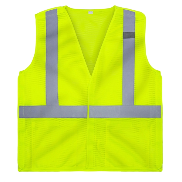 ANSI Class 2 Safety Green Deluxe 5 Point Break-Away Vest - ANSI Class 2 Safety Green Deluxe 5 Point Break-Away Vest - Image 0 of 2