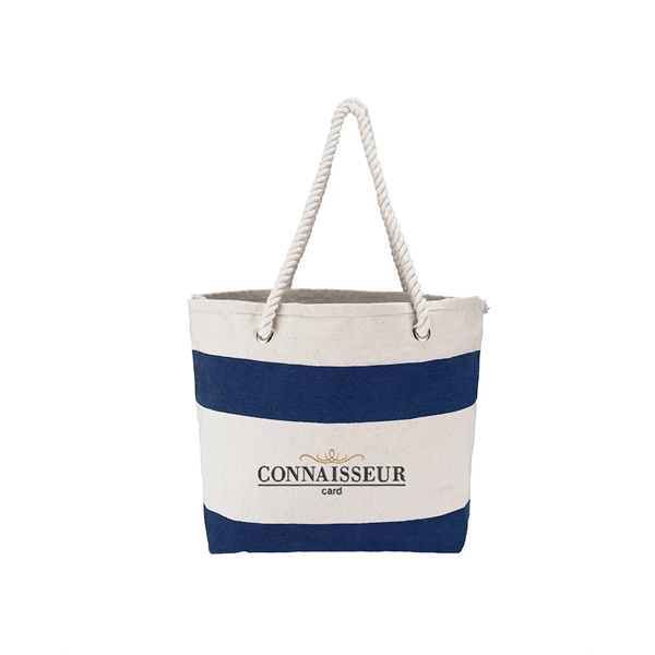 Prime Line Cotton Resort Tote Bag with Rope Handle - Prime Line Cotton Resort Tote Bag with Rope Handle - Image 4 of 5