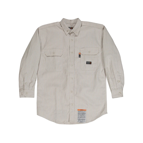 Berne Men's Flame-Resistant Down Plaid Work Shirt - Berne Men's Flame-Resistant Down Plaid Work Shirt - Image 3 of 5